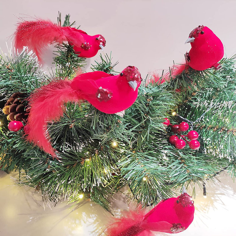 The Holiday Aisle® Cardinals Ornaments Handmade Artificial Birds with